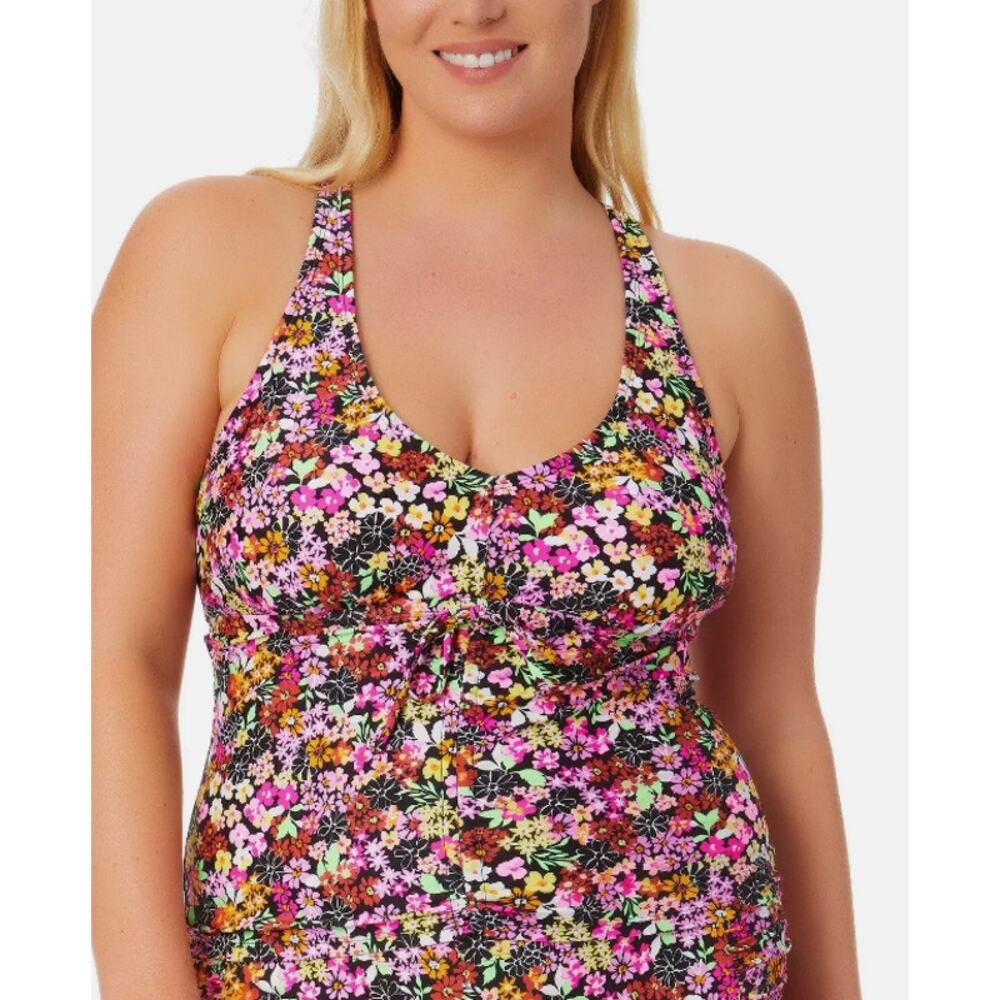 California Waves Swim Halter Tankini Top Ditsy Pluse Size 1 - Picture 12 of 13